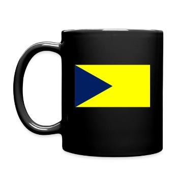 Blau-Gelbe Fahne - Tasse einfarbig - Schwarz - Links