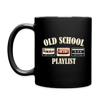 Old School Playlist Retro Vintage 80er - Tasse einfarbig - Schwarz - Links
