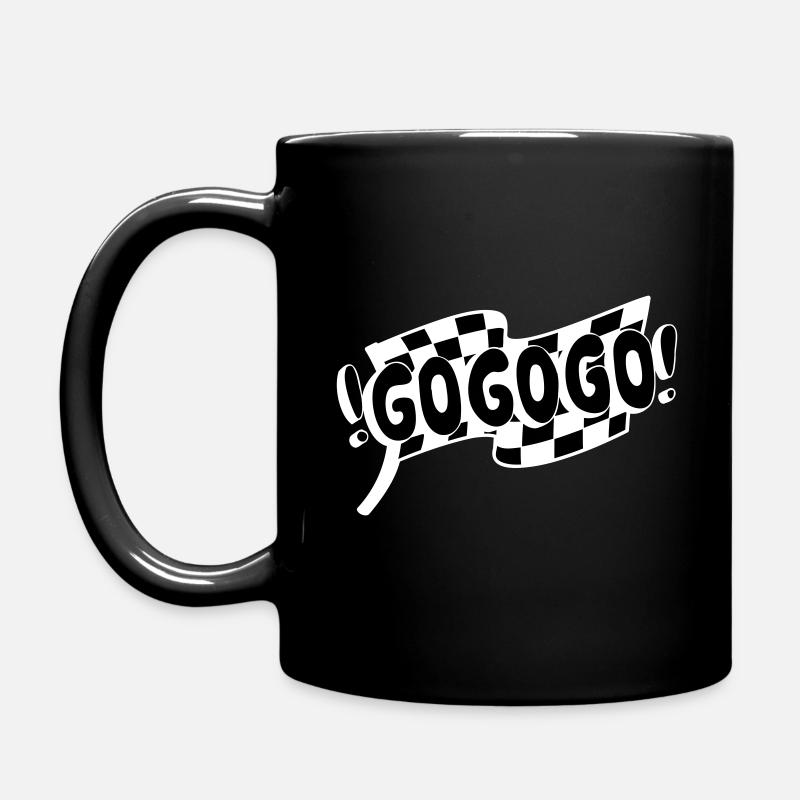GO GO GO Racing Rennflagge - Tasse einfarbig - Schwarz