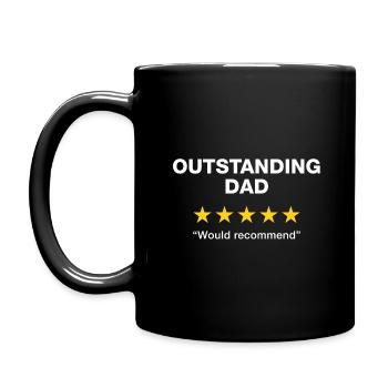 Hervorragende Dad Bewertung - Tasse einfarbig - Schwarz - Links