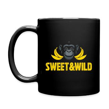 Süß und Wild - Tasse einfarbig - Schwarz - Links