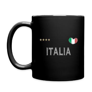 Maillot de foot Italie avec coeur - Mug uni - noir - Gauche