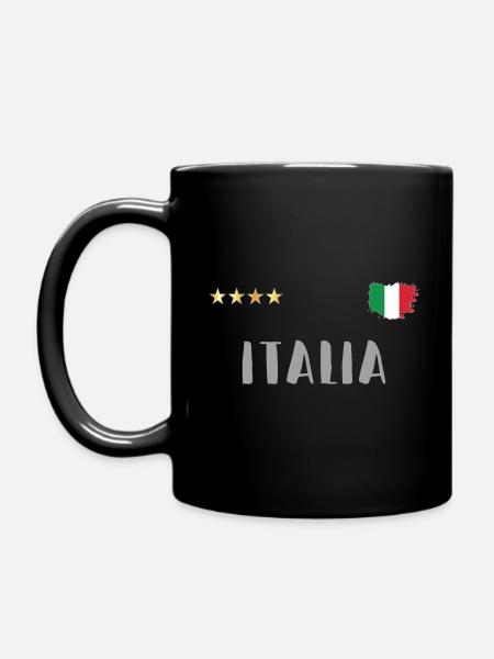 Italien Fußball Trikot mit Herz - Tasse einfarbig - Schwarz