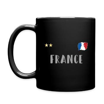 Maillot de foot France du coeur - Mug uni - noir - Gauche