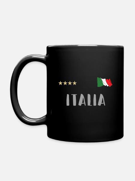 Italie Football Fan Maillot Drapeau - Mug uni - noir