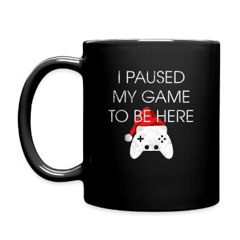 Weihnachten Gaming - Tasse einfarbig - Schwarz - Links