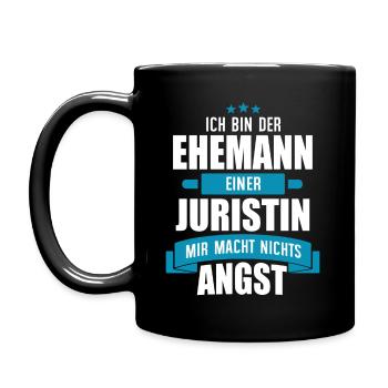 EHEMANN EINER JURISTIN - JURA JUS - EHE - GESCHENK - Tasse einfarbig - Schwarz - Links