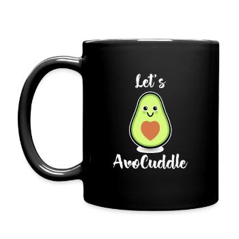 Let's Avo Hug Avocado Valentine's Day Gift - Full Colour Mug - black - Left