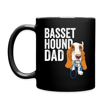 Basset Hound Dad - Full Colour Mug - black - Left