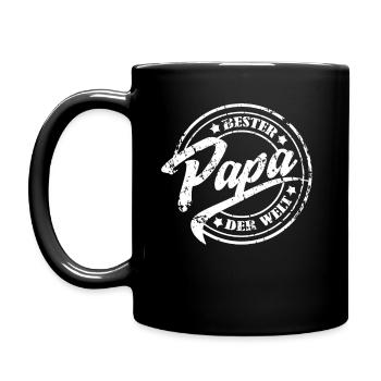 Bester Papa der Welt Vatertag - Tasse einfarbig - Schwarz - Links