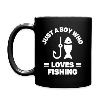 Juste un garçon qui aime la pêche - Mug uni - noir - Gauche