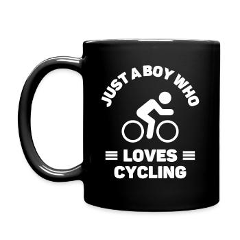 Nur ein Junge, der Radfahren liebt. - Tasse einfarbig - Schwarz - Links