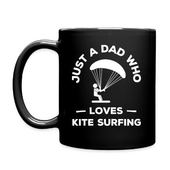 Juste un papa qui aime le kite surf - Mug uni - noir - Gauche
