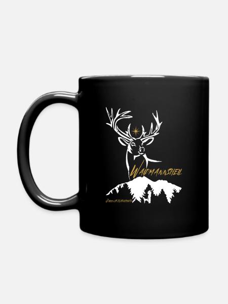 Jäger Geschenk Waidmannsheil-Jagen ist Naturschutz - Tasse einfarbig - Schwarz
