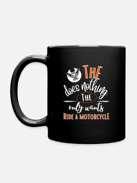 Motorrad-Der tut nix der will nur Motorrad fahren - Tasse einfarbig - Schwarz