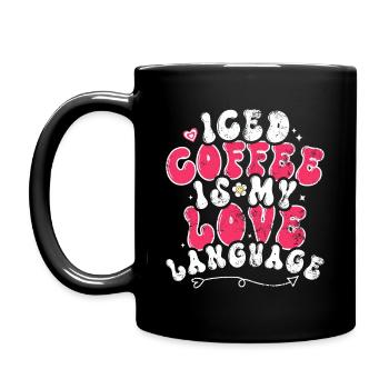 Groovy Iced Coffee Is My Love Language Valentine - Mug uni - noir - Gauche