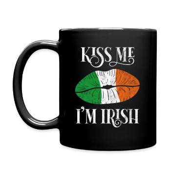 Kiss me I'm Irish - Full Colour Mug - black - Left