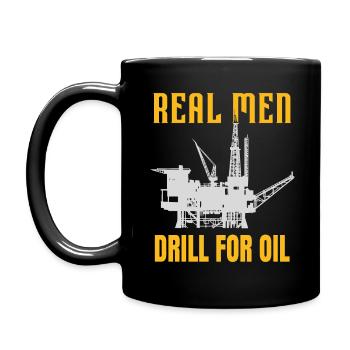 De vrais hommes forant pour le pétrole - Mug uni - noir - Gauche