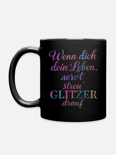 Glitzer 1 - Tasse einfarbig - Schwarz