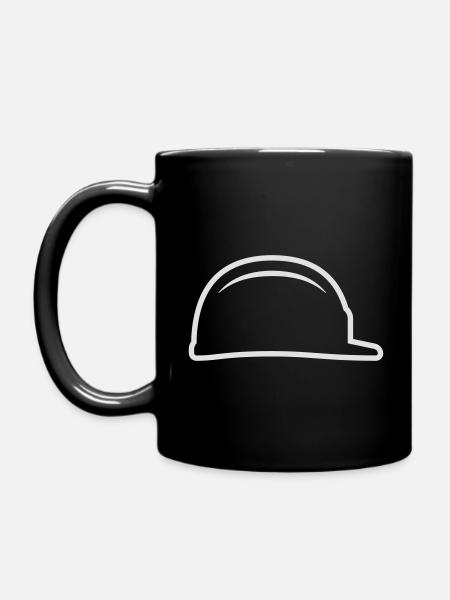 Bauhelm Outline - Tasse einfarbig - Schwarz