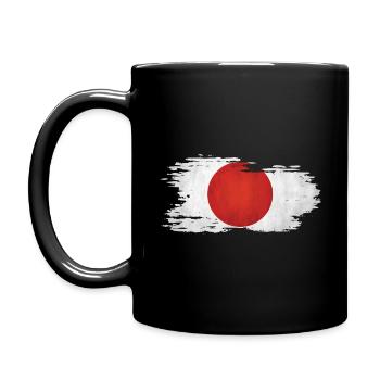 Japan - Nationalfahne, Pinseleffekt - Tasse einfarbig - Schwarz - Links