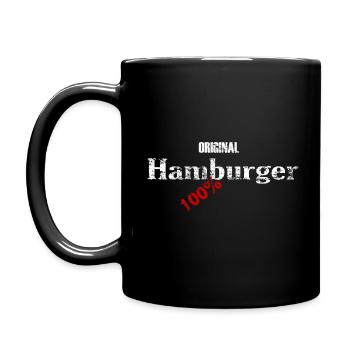 Original Hamburger - 100% - Tasse einfarbig - Schwarz - Links