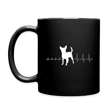 Heartbeat Chihuahua – Herzschlag Chihuahua Shirt - Full Colour Mug - black - Left