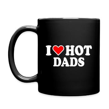 I love hot dads - Full Colour Mug - black - Left