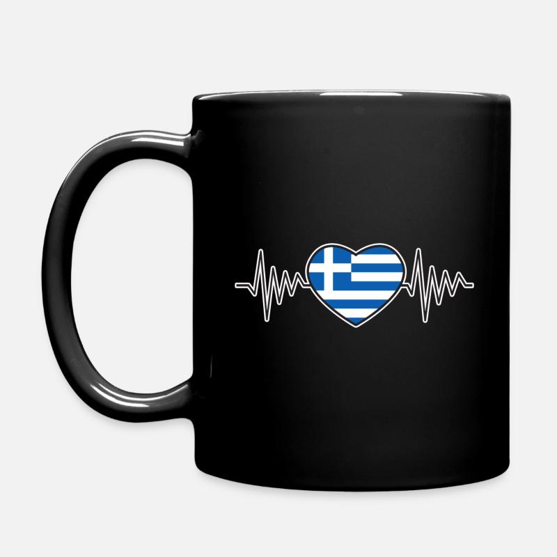 Der griechische Herzschlag - Tasse einfarbig - Schwarz