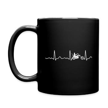 Chopper - Heartbeat, Pulse, Heart Line, ECG - Full Colour Mug - black - Left