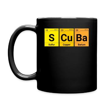 Scuba diver chemical elements - Full Colour Mug - black - Left
