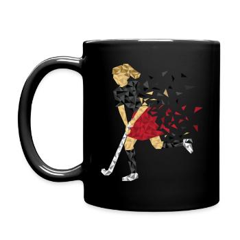 Hockeyspielerin schwarz rot - Tasse einfarbig - Schwarz - Links