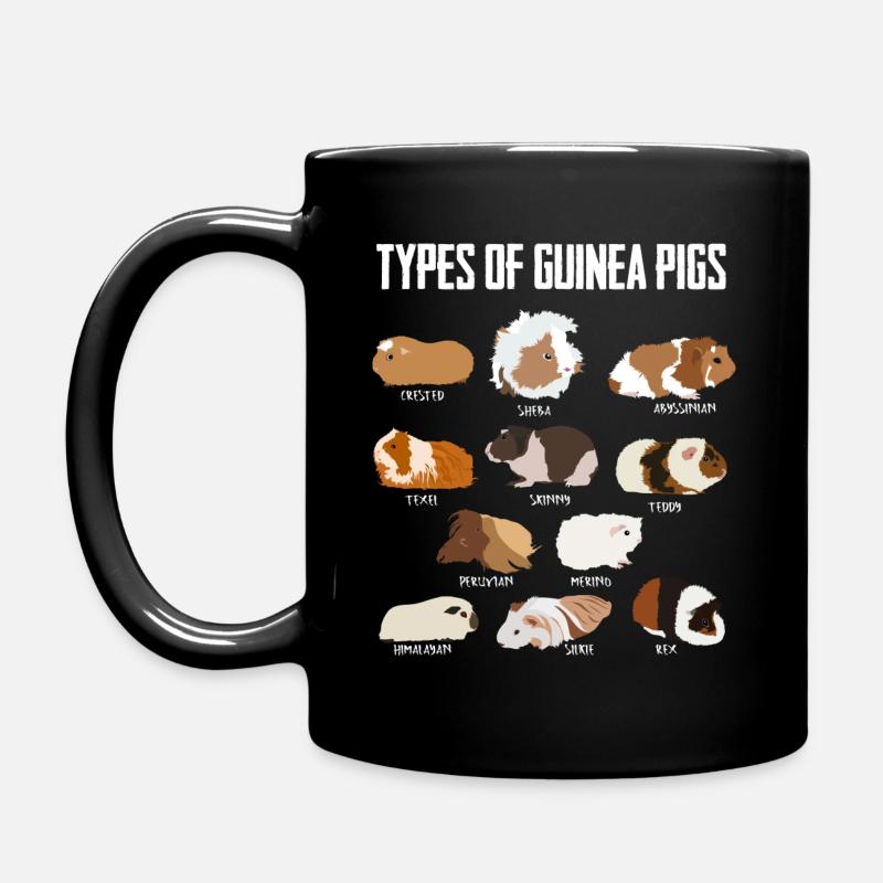 Meerschweinchen Typen Nagetiere Tier Geschenk - Tasse einfarbig - Schwarz
