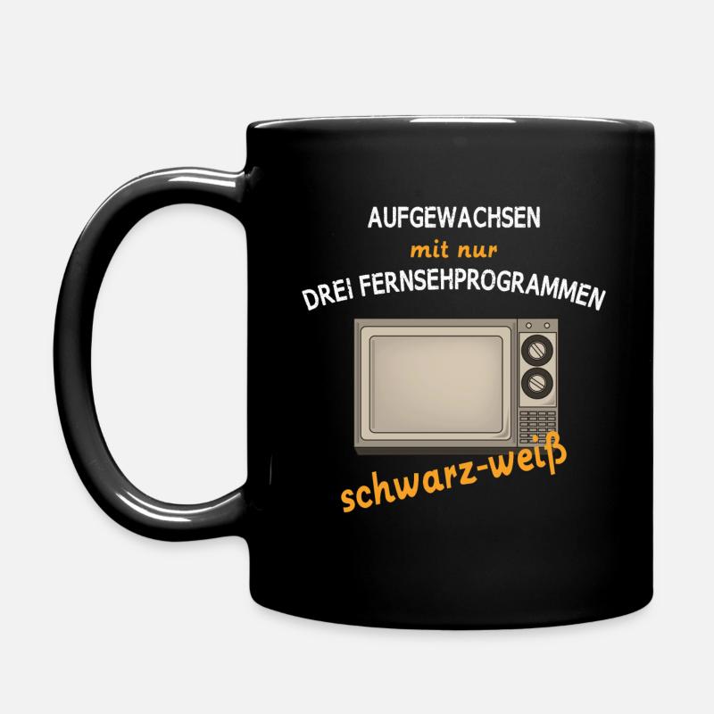 70er Jahre Nostalgie TV - Tasse einfarbig - Schwarz