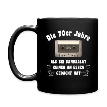 70er Jahre - Kindheit in den 70ern - Kassette - Tasse einfarbig - Schwarz - Links