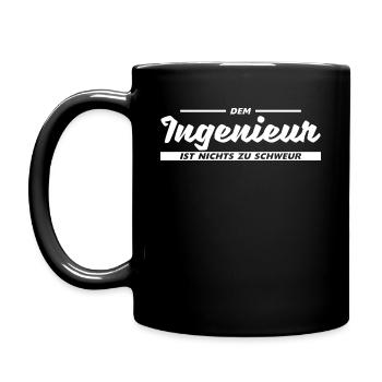 Ingenieur lustiger Spruch - Tasse einfarbig - Schwarz - Links