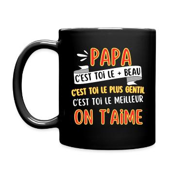 T-shirt Cadeau Noel Papa On T aime - Mug uni - noir - Gauche