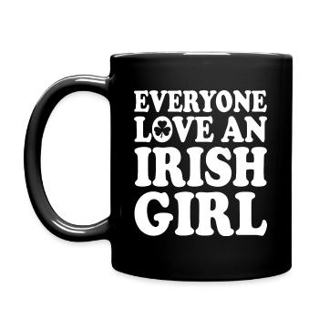 Everyone loves an irish girl - Full Colour Mug - black - Left