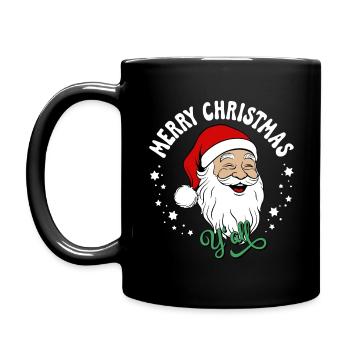 Merry Christmas Ugly Christmas Sweater Weihnachten - Tasse einfarbig - Schwarz - Links