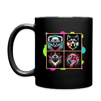 Spectacled Animals - Full Colour Mug - black - Left