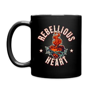 Rockabilly Rebellious Heart - Musik Retro Vintage - Tasse einfarbig - Schwarz - Links