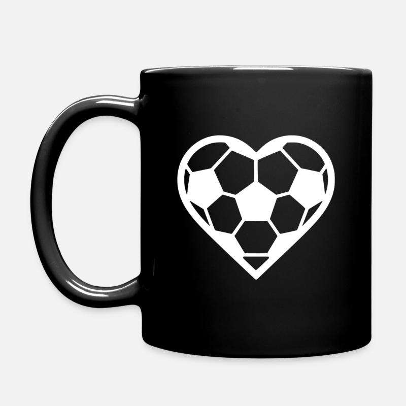 Football Coeur Blanc - Mug uni - noir