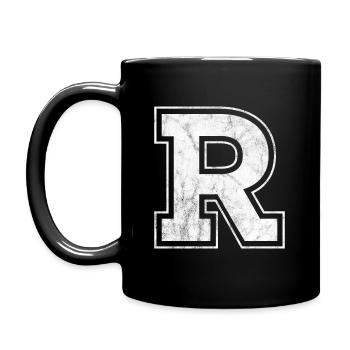 Letter R - Full Colour Mug - black - Left