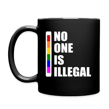No one is illegal - Mug uni - noir - Gauche
