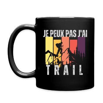 t-shirt humour Trail course a pied - Mug uni - noir - Gauche