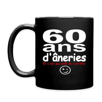 60 ans d âneries / humour / anniversaire / cadeau - Mug uni - noir - Gauche