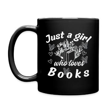 Just a girl who loves Books - Full Colour Mug - black - Left