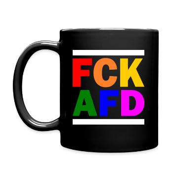 Fck afd - Tasse einfarbig - Schwarz - Links