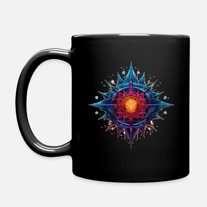 Fleur colorée ou étoile - Mug uni - noir