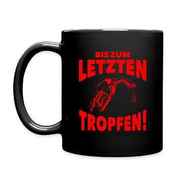 Bis zum letzten Tropfen - rot - Tasse einfarbig - Schwarz - Links